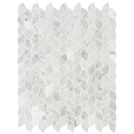 MSI Carrara White Blanco 11.62 In. X 13.38 In. Pattern Honed Marble Mesh-Mounted Mosaic Tile, 10PK ZOR-MD-0482